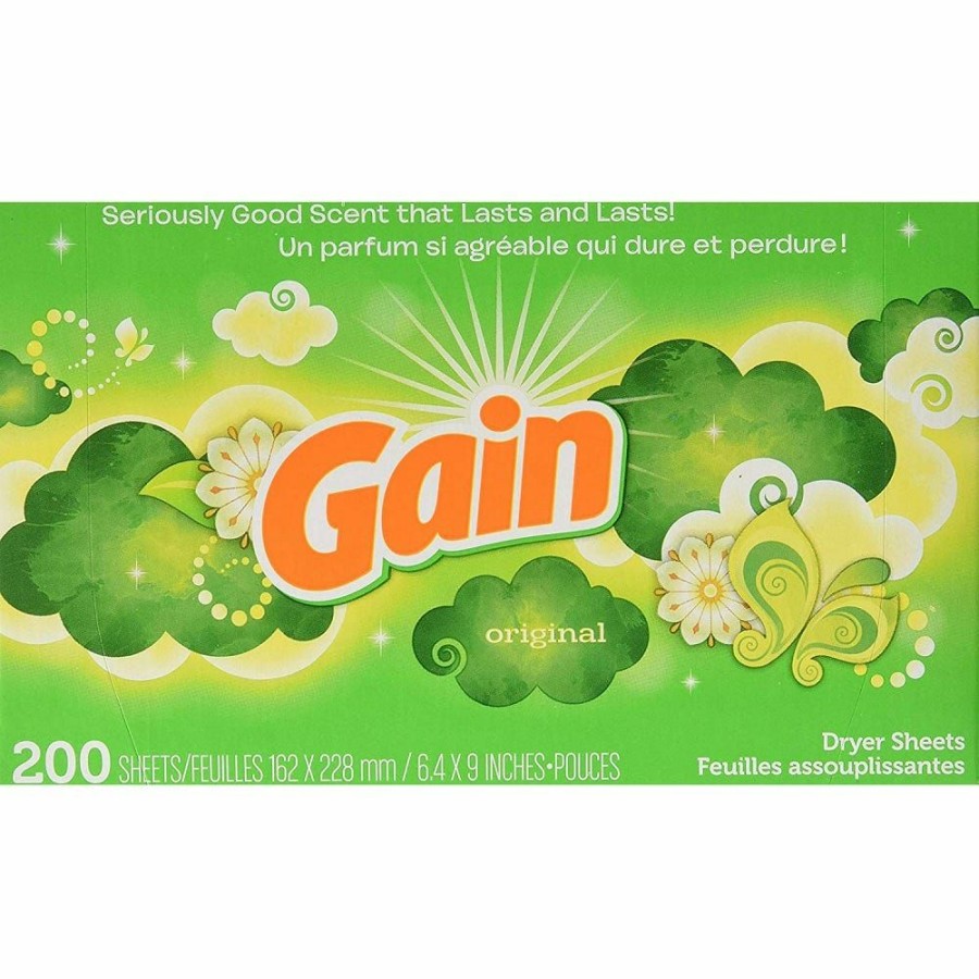 New Procter And Gamble Distributing Gain Dryer Sheets Original 200Ct Laundry Detergent