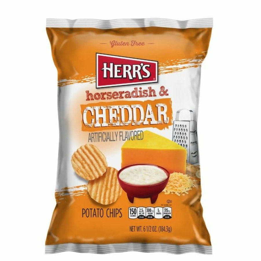 Hot Herr'S Herrs Horseradish And Cheddar Potato Chips, 6.5 Oz. Chips & Crackers