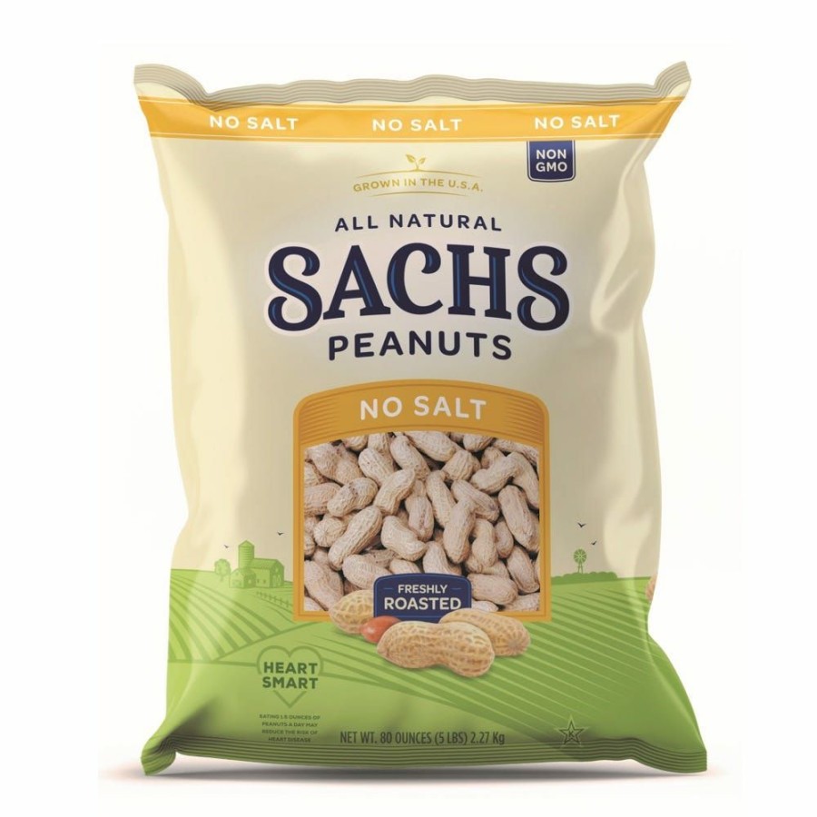 Hot Sachs Peanuts Sachs All Natural Roasted No Salt In-Shell Peanuts, 5 Lb.