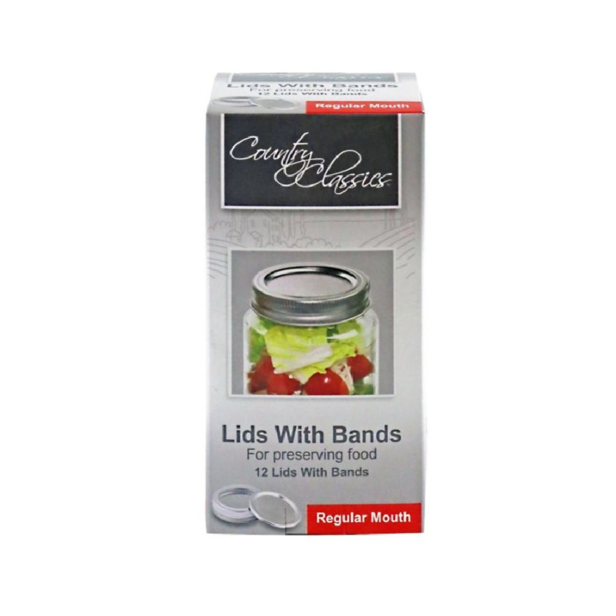 Online Country Classic Regular Mouth Lid & Bands, 12 Pack Cccbl-012-Rm Canning Jars, Bands & Lids