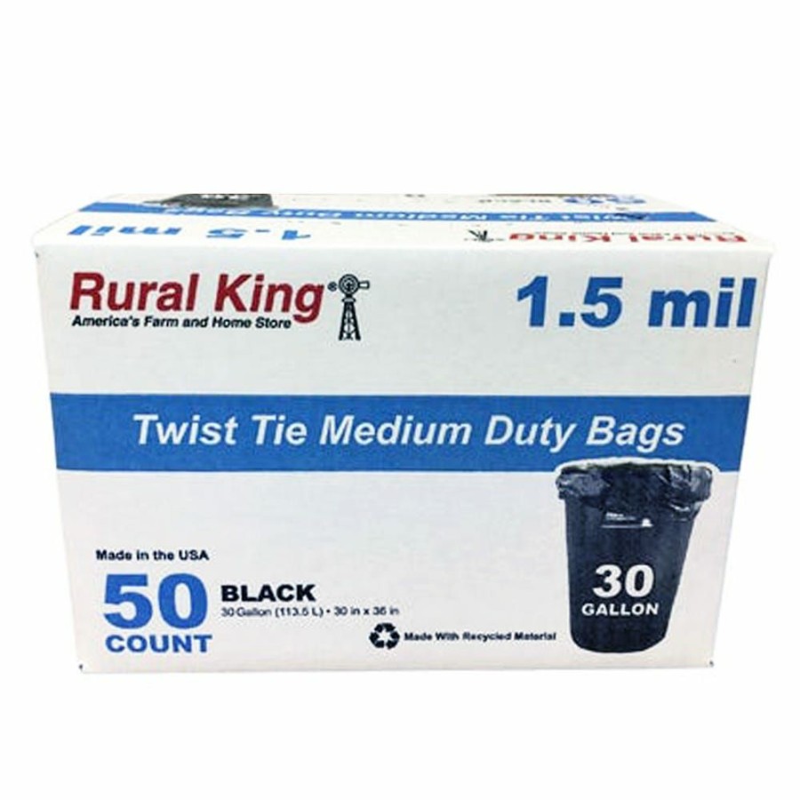 Best Various Brands Twist Tie Medium Duty 30 Gallon Trash Bags, 50 Count