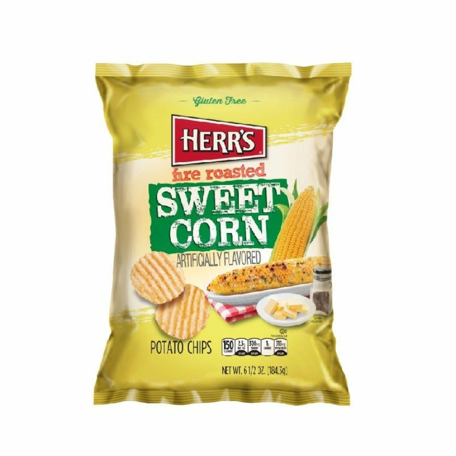 Clearance Herr'S Fire Roasted Sweet Corn Potato Chips, 6.5 Oz. Chips & Crackers