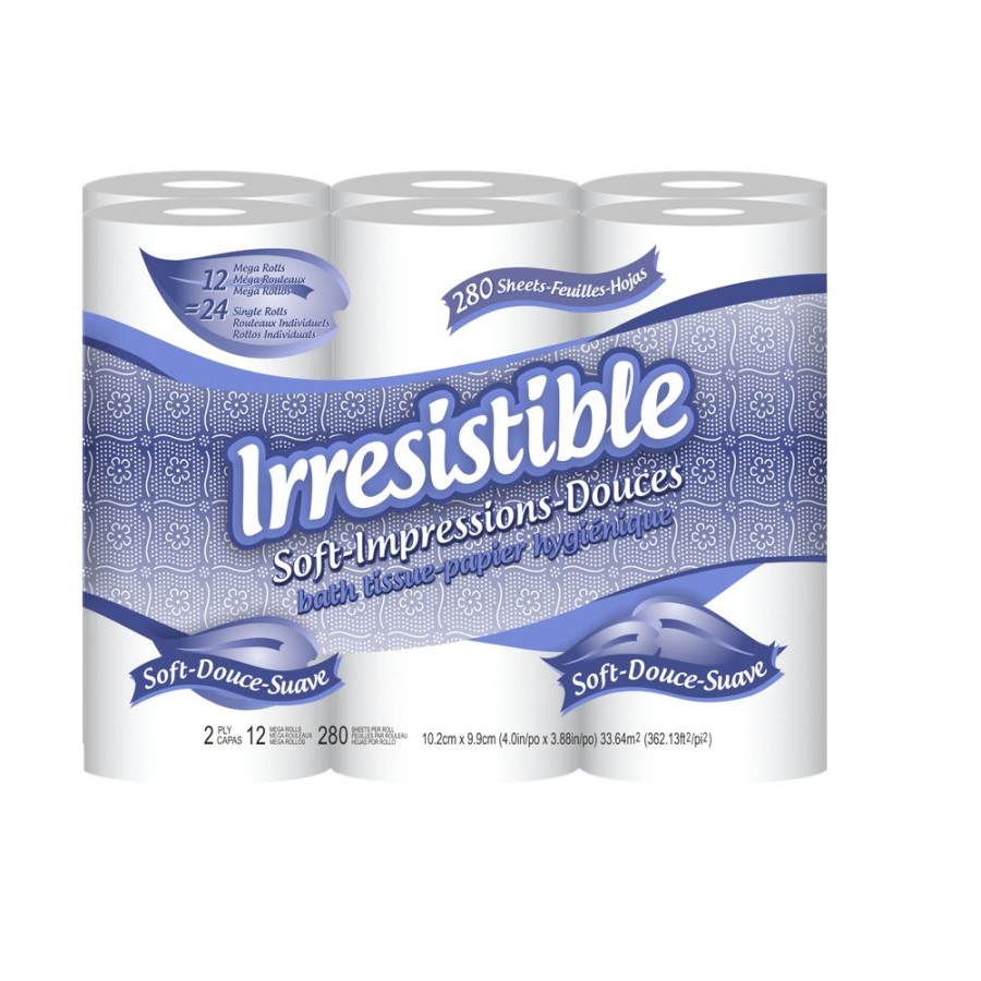 Hot Irresistible Bath Tissue Double Roll, 12 Pack Toilet Paper