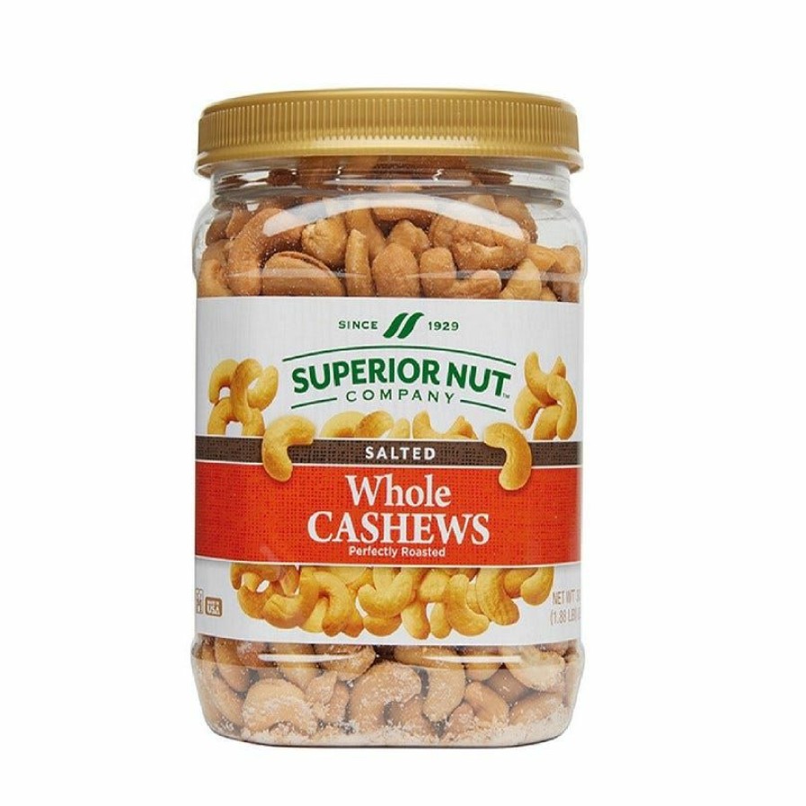 Hot Superior Nut Company Roasted & Salted Whole Cashews, 30 Oz.