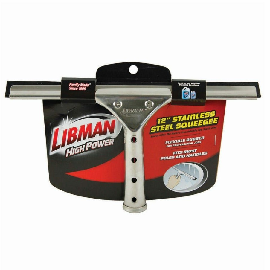 Best Libman 12 Stainless Steel Squeegee Cleaning & Janitorial Supplies