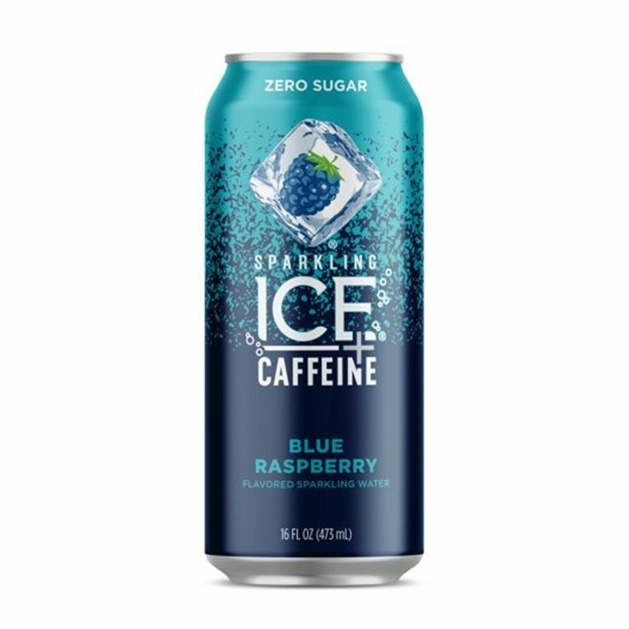 Clearance Sparkling Ice +Caffeine Blue Raspberry Sparkling Water, 16 Oz.