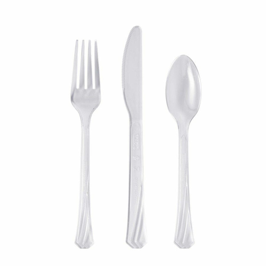 Clearance Hanna K Extra Durable Assorted Fine Plastic Cutlery Set, 240 Count 80205 Disposable Kitchenware