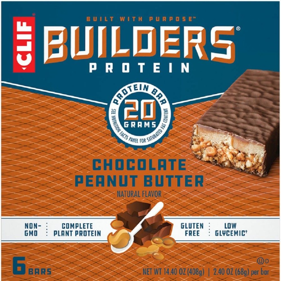 Hot Clif Builders Chocolate Peanut Butter Protein Bars, 6 Count Granola & Snack Bars