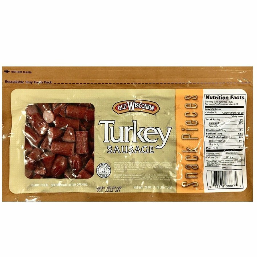 Clearance Old Wisconsin Turkey Sausage Snack Pieces, 28 Oz. Sausages