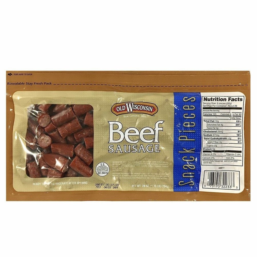 Online Old Wisconsin Beef Sausage Snack Pieces, 28 Oz. Sausages