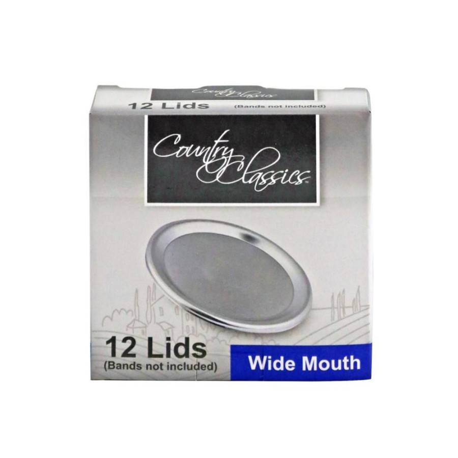 Hot Country Classic Wide Mouth Lids, 12 Pack Cccl-012-Rm Canning Jars, Bands & Lids