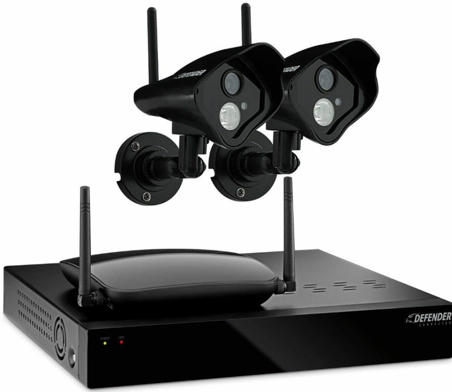 Wholesale Defender 4 Ch Dvr Security System W/ 2 Wireless Night Vision Cameras 21316 Surveillance