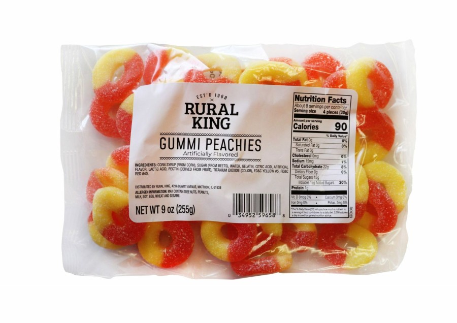 New Rural King Gummi Peachies Candy & Gum