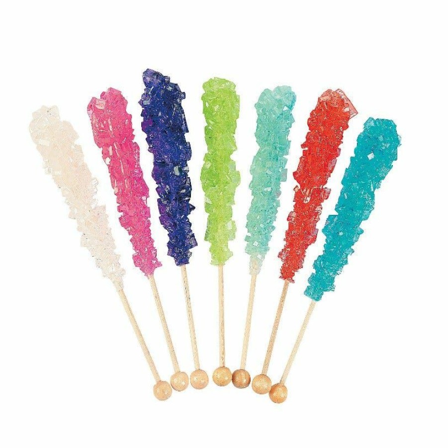 Clearance Squire Boone Single Rock Crystal Candy Sticks, Assorted Colors Hard Candy & Lollipops