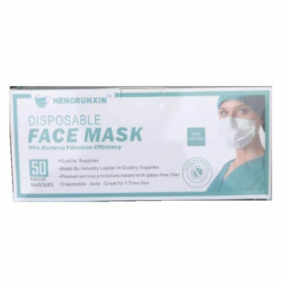 Clearance Hengrunxin Disposable Face Masks 50 Count 21361 Respiratory Protection