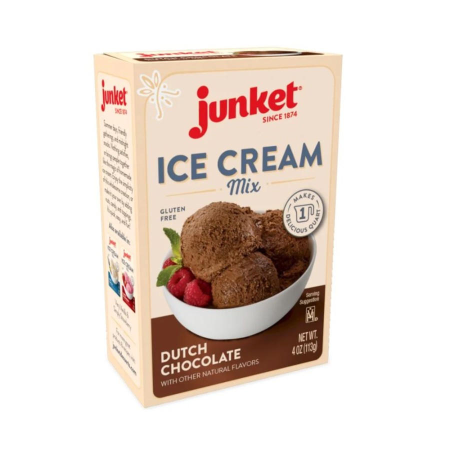 New Junket Dutch Chocolate Ice Cream Mix, 4 Oz. 42301 Baking Essentials