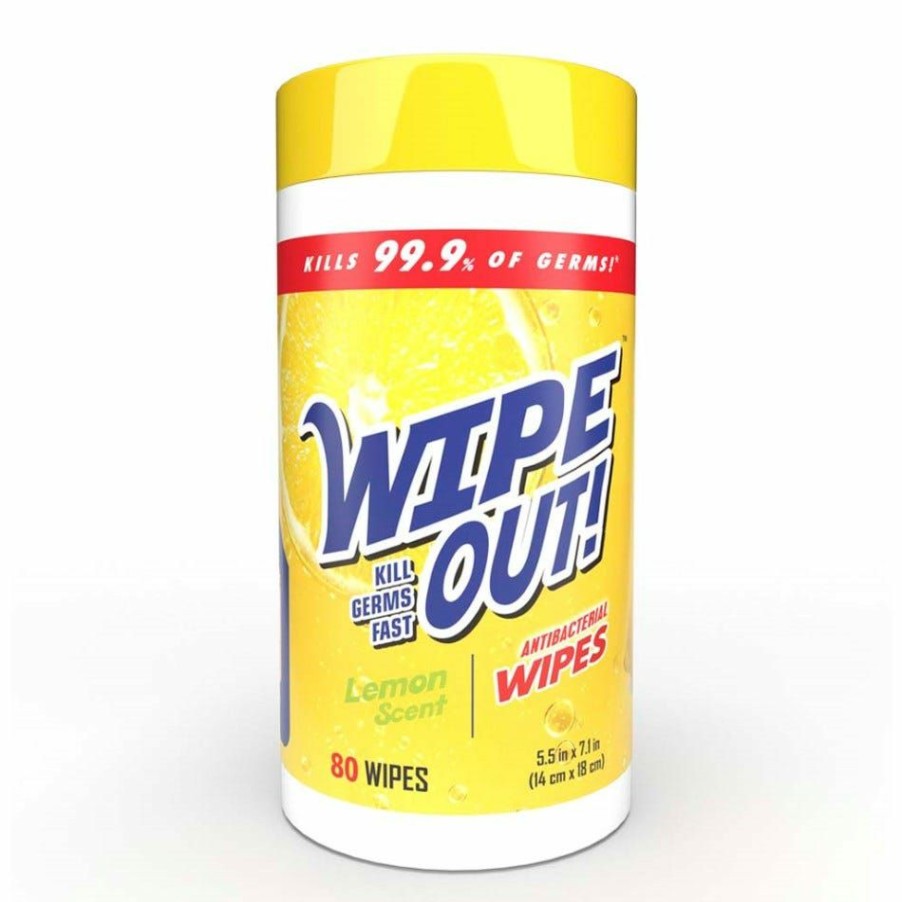 Wholesale Wipe Out Antibacterial Wipes 80 Count Lemon Scent 9597 Surface Cleaners