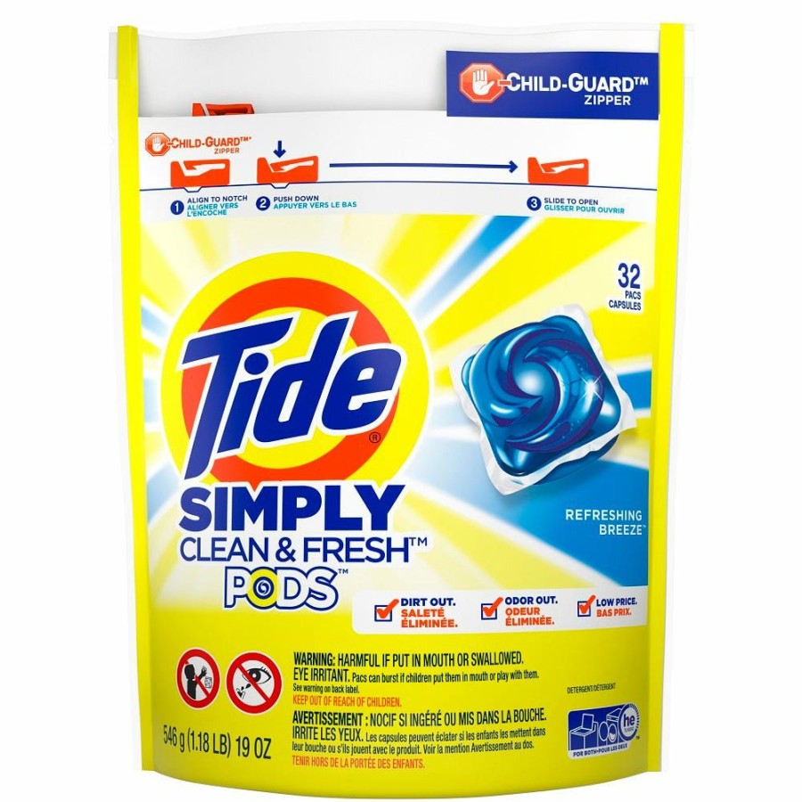 Wholesale Procter And Gamble Distributing Tide Simply Pods +Oxi Refreshing Breeze 32 Ct Laundry Detergent