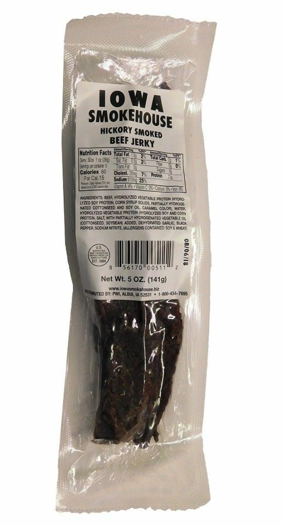 Best Iowa Smokehouse Hickory Smoked Beef Jerky, 5 Oz.