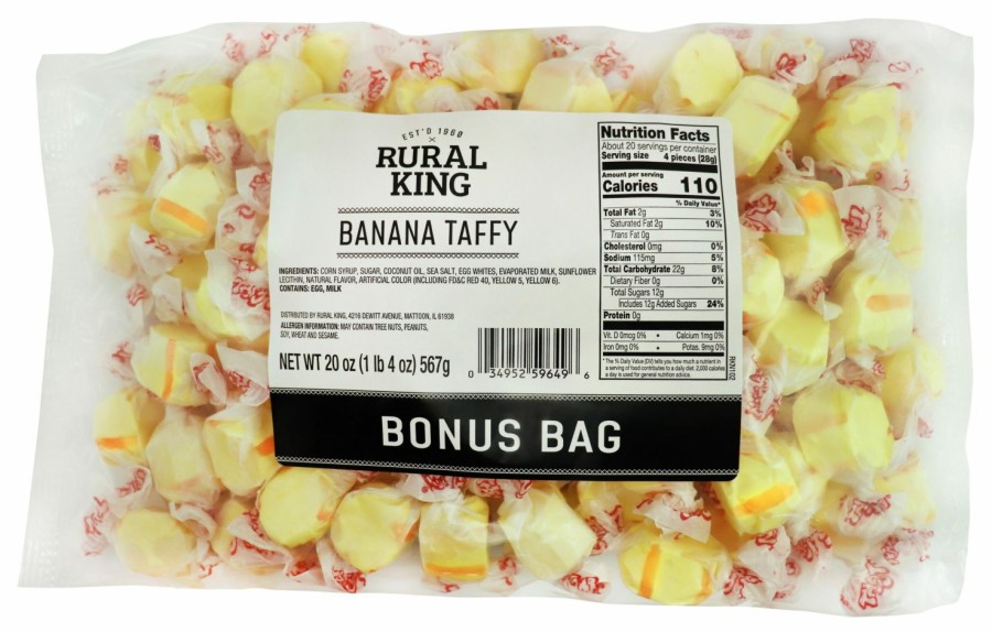 New Rural King Banana Taffy Candy & Gum