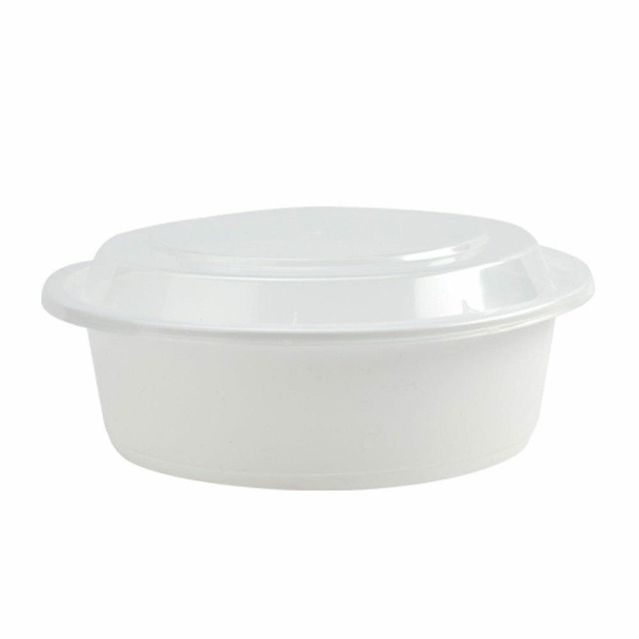 Hot Nicole Home Collection 9 Deep Round Container White, 48 Oz. / 3 Count 02248 Disposable Kitchenware