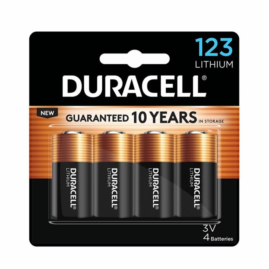 Clearance Duracell 123 3V High Power Lithium Battery, 4 Pack Household Batteries