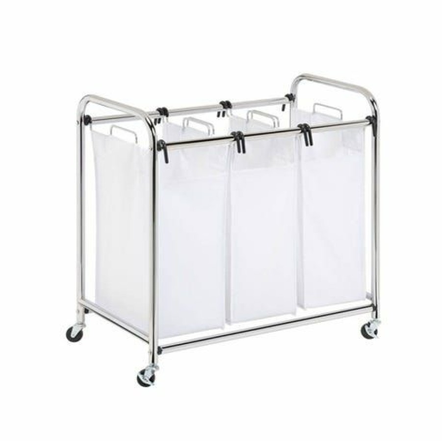 Best Honey-Can-Do Honeycando Chrome Heavyduty Triple Laundry Sorter Srt01235 Laundry Baskets