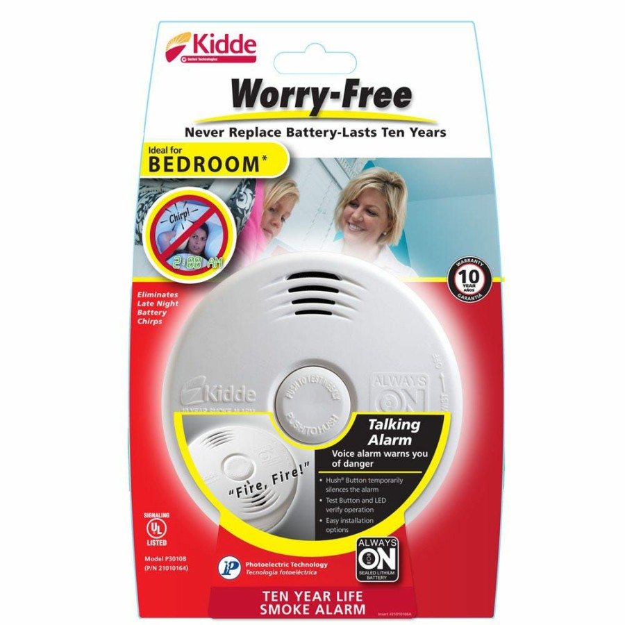 Clearance Kidde P3010B Worry-Free Bedroom 10 Yr Sealed Battery Smoke Alarm 21010161 Detectors & Alarms