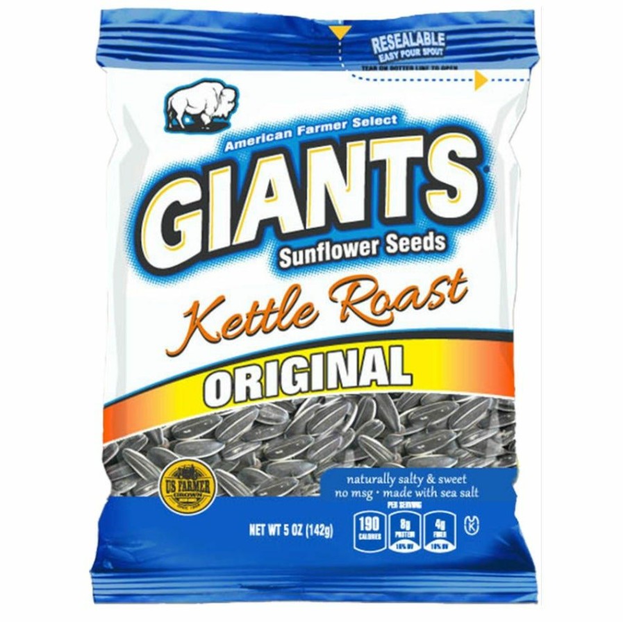 Hot Giants Kettle Roast Salty & Sweet Sunflower Seeds, 5Oz. Salty Snacks