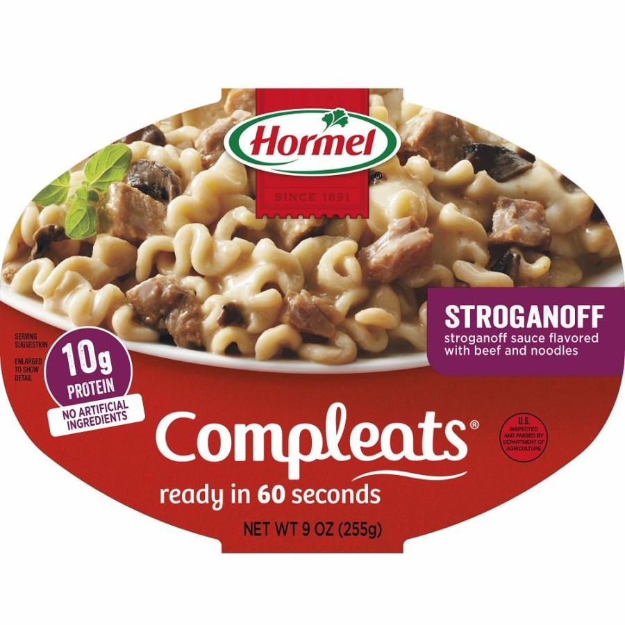 Hot Hormel Compleats Beef Stroganoff, 9 Oz, Microwave Meals