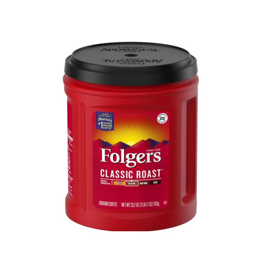 Best Folgers Classic Roast Ground Coffee, 33.7 Oz Canister