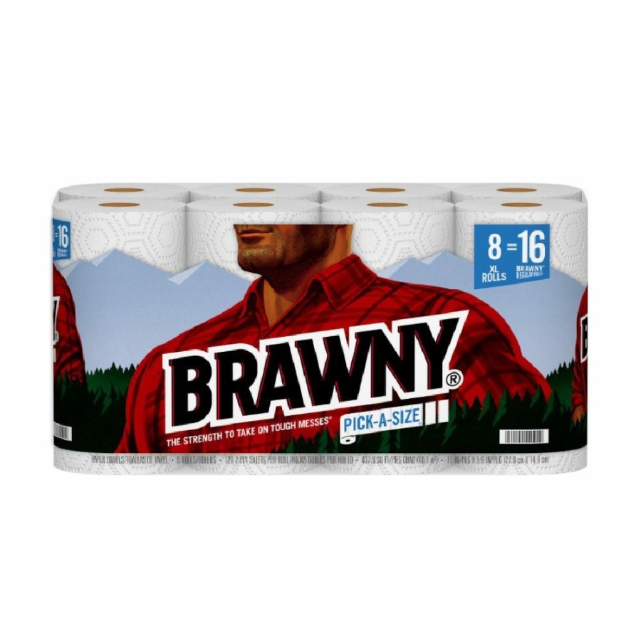 Wholesale Brawny Paper Towels, 8 Xl Rolls, 120 Count, White Pick-A-Size Sheets 441945 Paper Towels & Napkins