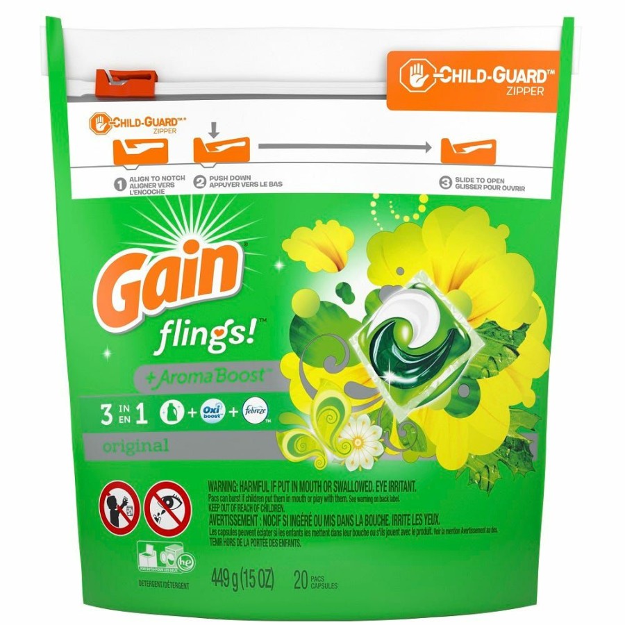 Online Procter And Gamble Distributing Gain Flings Original With Oxi & Febreze Freshness 20Ct Laundry Detergent