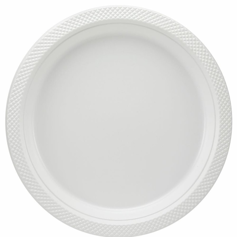 Best Hanna K 9 White Plastic Plate, 100 Count Disposable Kitchenware