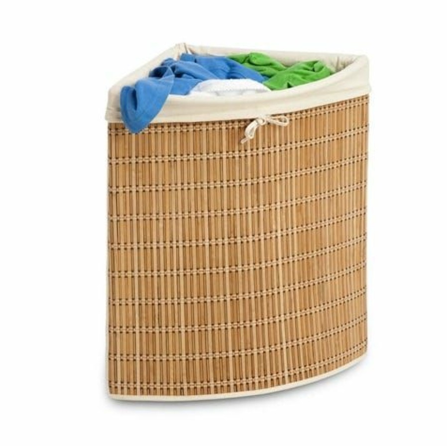 Online Honey-Can-Do Honeycando Wicker Corner Hamper W/ Liner Hmp01618 Laundry Hampers