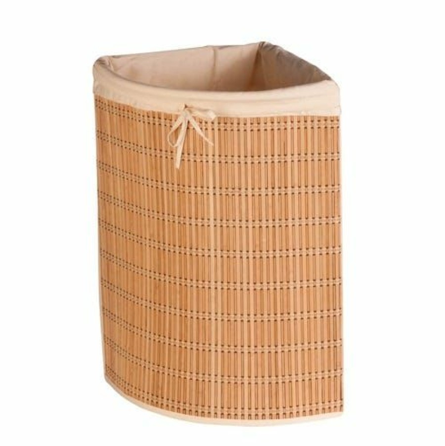 Online Honey-Can-Do Honeycando Wicker Corner Hamper W/ Liner Hmp01618 Laundry Hampers