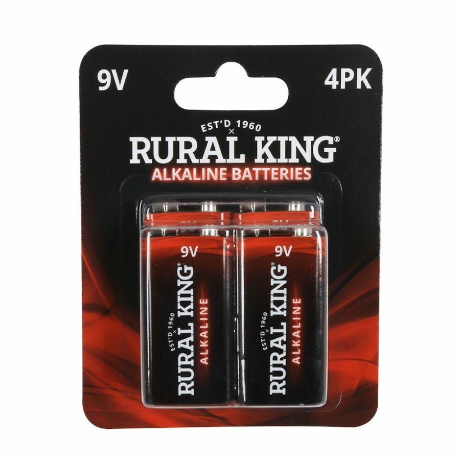 Online Rural King 9V Alkaline Batteries, 4 Pack 9V4Pkalk Household Batteries