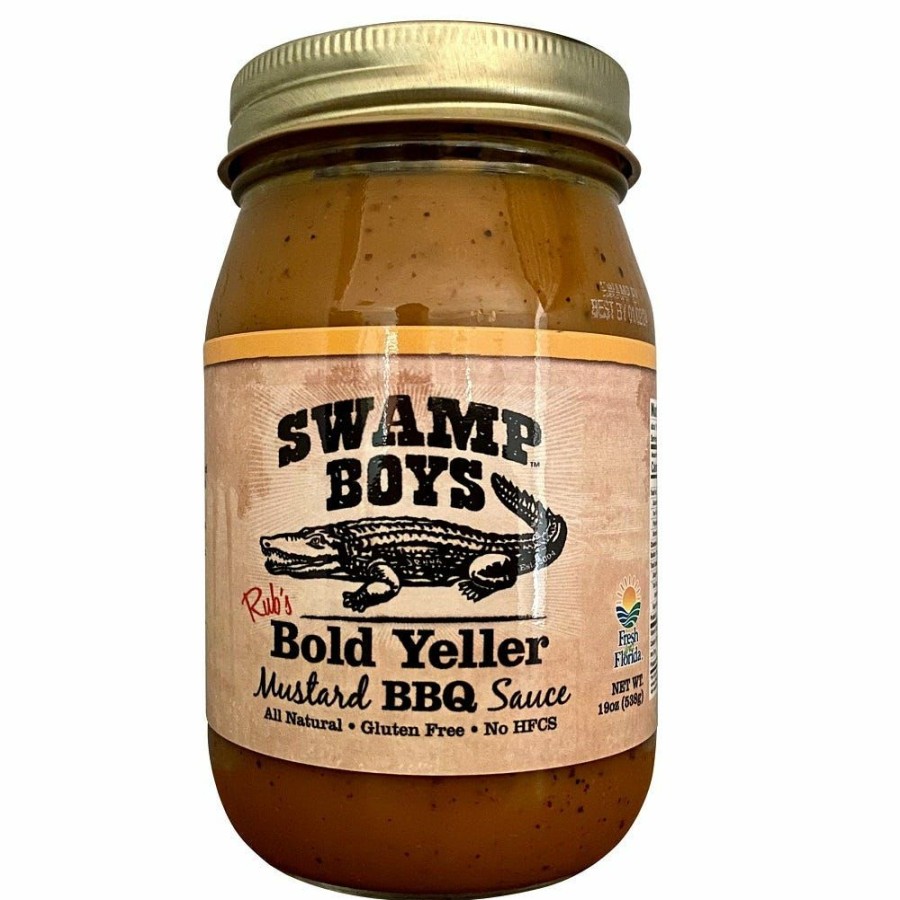 Clearance Swamp Boys Rub'S Bold Yeller Mustard Bbq Sauce, 19 Oz. Condiments & Sauces