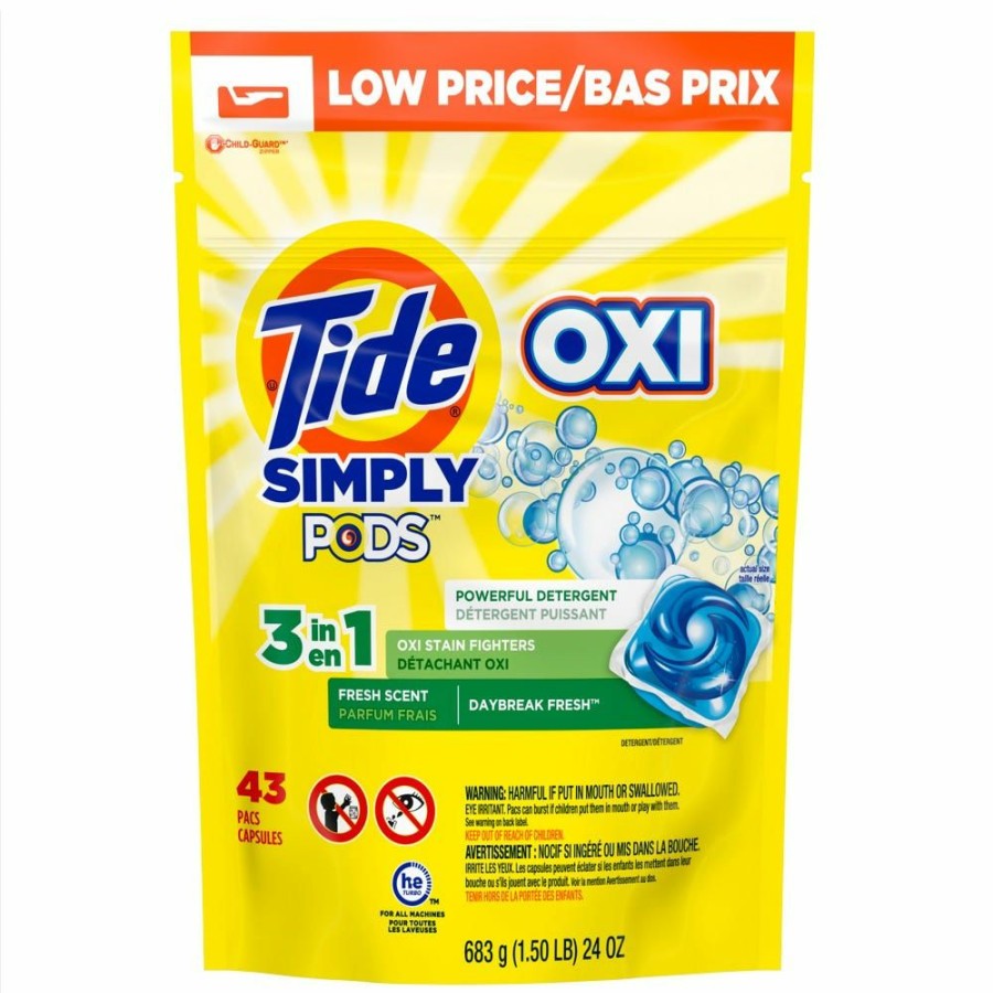 Online Tide Simply Oxi Pods, Fresh Scent, 43 Count 80368397 Laundry Detergent