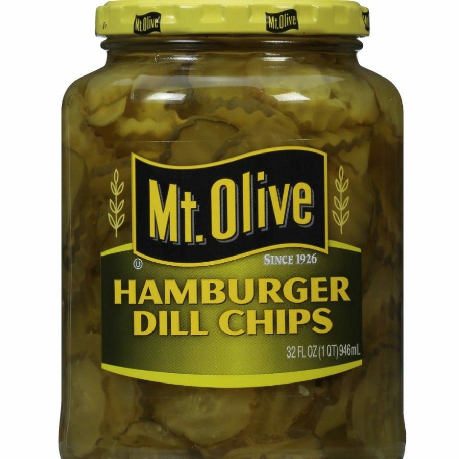 Clearance Mt. Olive Hamburger Dill Chips, 32 Fl. Oz. Pickles & Relishes