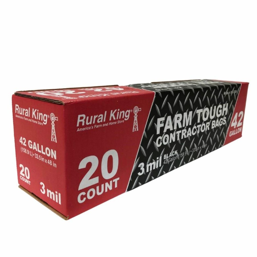 Best Various Brands Farm Tough 42 Gallon Contractor Trash Bags, 20 Count