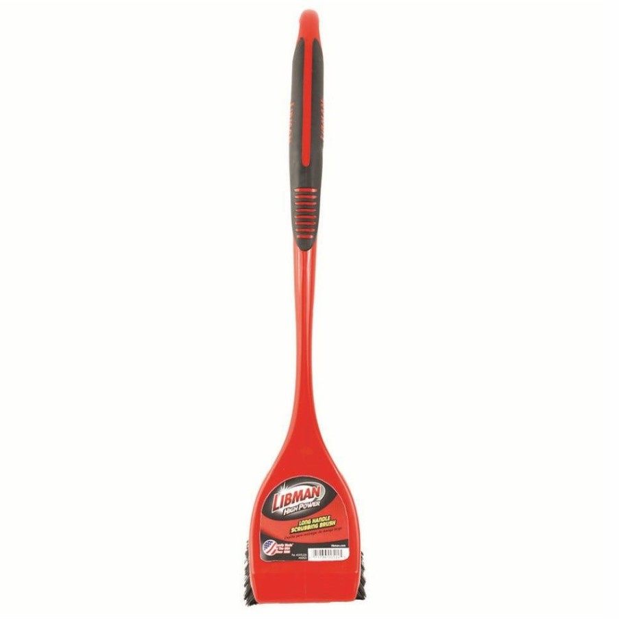 Wholesale Libman Long Handle Utility Scrub Brush, Red & Black Cleaning & Janitorial Supplies