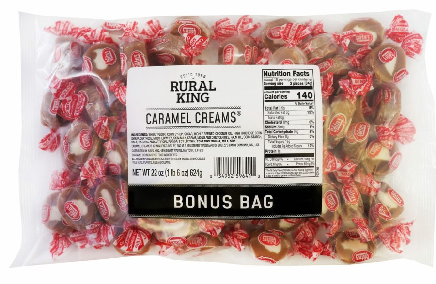 New Rural King Goetze Caramel Cremes Bonus Bag Candy & Gum