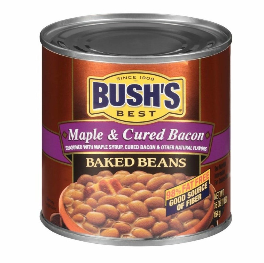 Wholesale Bush'S Maple Cured Bacon Baked Beans, 16 Oz. Canned Goods & Soups