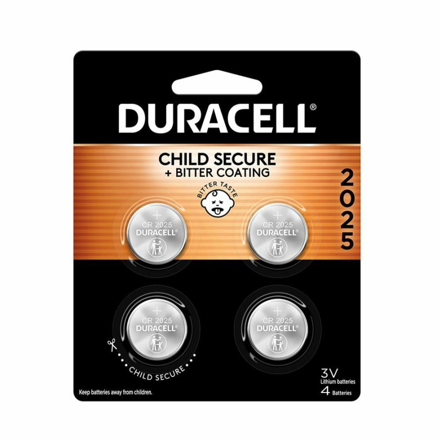 Clearance Duracell 2025 3V Lithium Coin Battery, 4 Pack Household Batteries