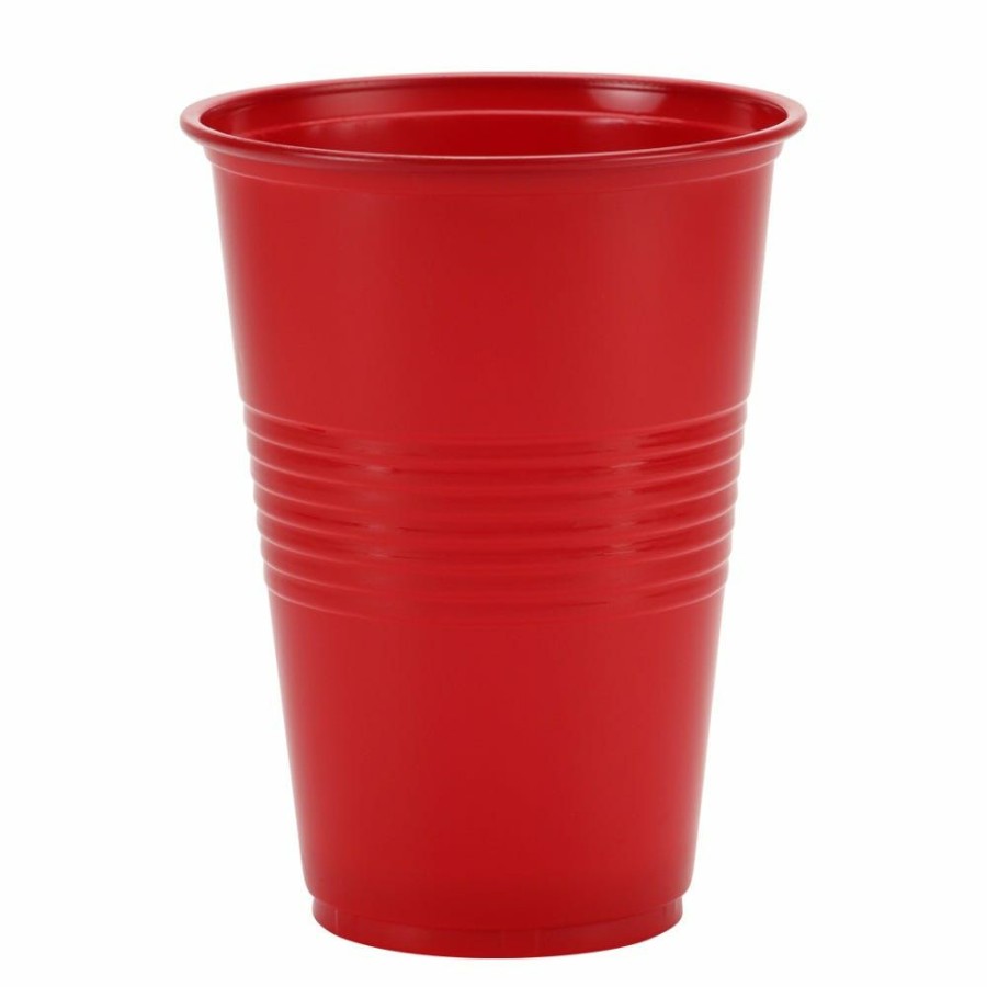 Hot Nicole Home Collection Red Plastic Cups, 18 Oz. / 50 Count 01101 Disposable Kitchenware