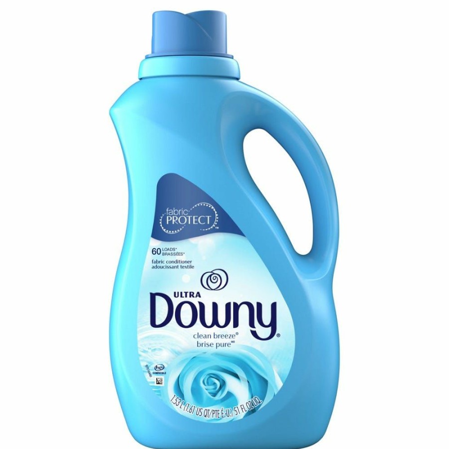 Hot Downy Ultra Liquid Fabric Softener Clean Breeze 60 Load 51 Fl Oz 39300 Laundry