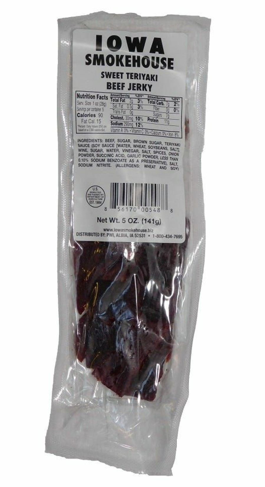 Hot Iowa Smokehouse Slow Smoked Bbq Beef Jerky, 5 Oz.