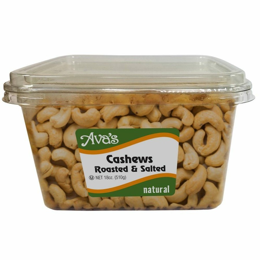 Hot Ava'S Snacks Natural Roasted And Salted Cashews, 18 Oz.