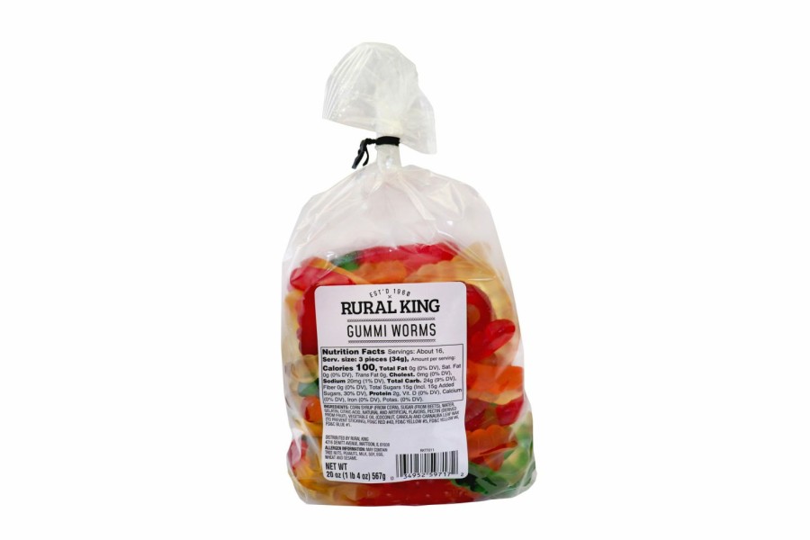 Best Rural King Gummi Worms Tie Top Candy & Gum